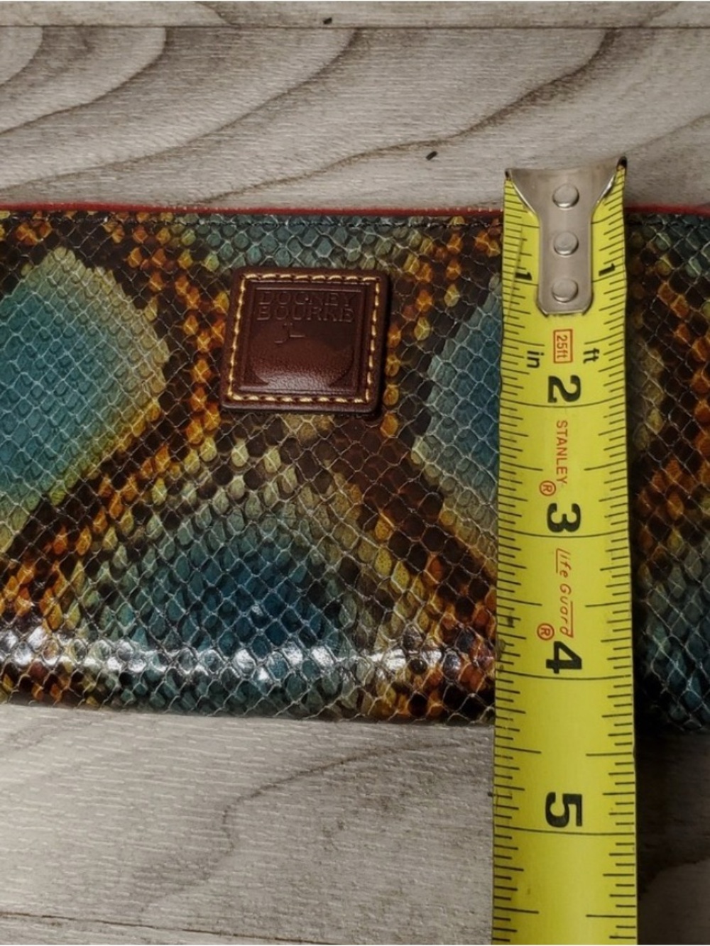 Dooney & Bourke Brown Multi Python-Print Leather Shoulder Bag - Picture 13 of 16